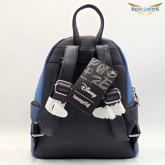Loungefly Disney Peter Pan Floral Blue Mini Backpack Bag New - Picture 5 of 5